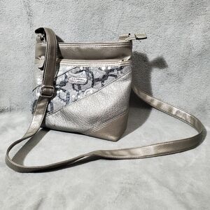 Rosetti Metallic Silver Vegan Crossbody Bag